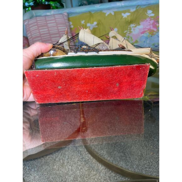 VELERO ESPANOL Ano 1768 Vtg Sailboat Model Ship Wooden Boat - Picture 10 of 16